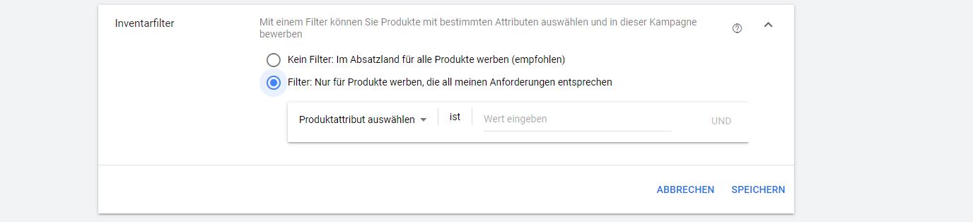 google-shopping-inventarfilter